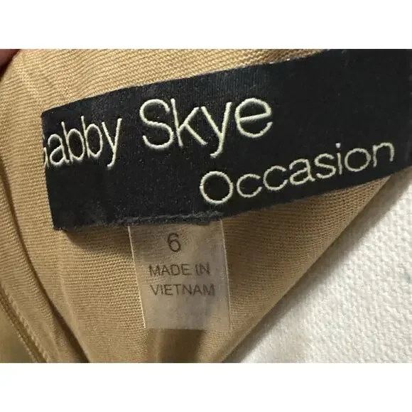 Gabby Skye Occasion Gold Fit & Flare Cocktail Dress, Homecoming, NWT, Size 6 - Picture 9 of 10